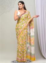 Cotton Mul Mul Multi Colour Casual Wear Printed Saree